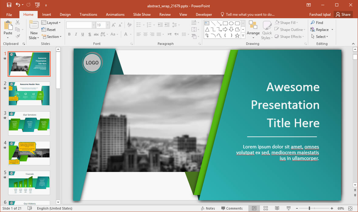Animated Wrapping Shapes Powerpoint Template Pertaining To Powerpoint Replace Template
