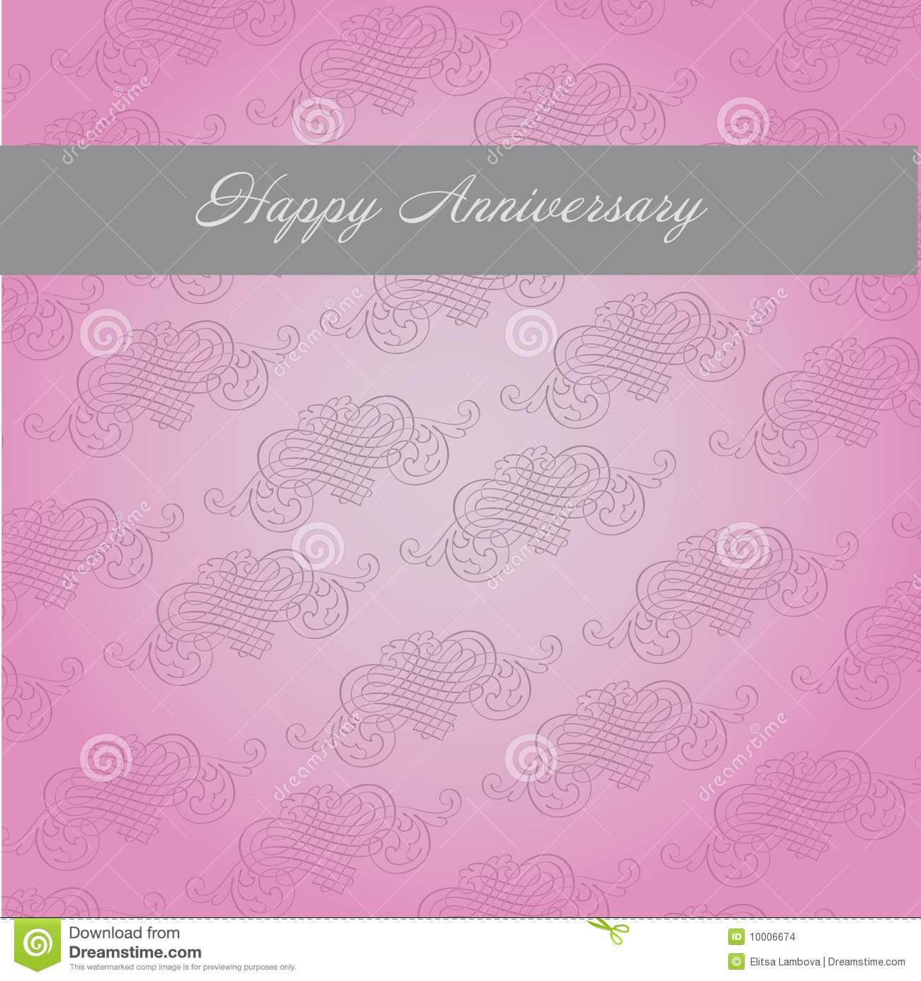 Anniversary Template Stock Vector. Illustration Of Greeting In Template For Anniversary Card