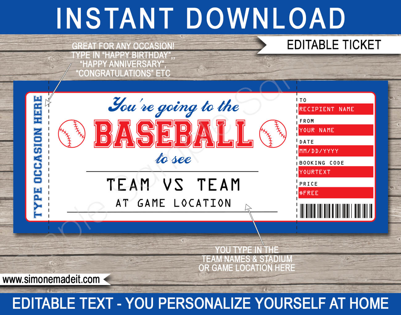 Any Occasion Baseball Gift Tickets In Tennis Gift Certificate Template