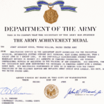 Army Achievement Medal With Army Certificate Of Achievement Template