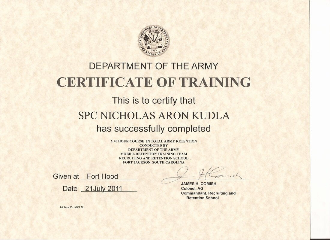 Army Certificate Of Training Template – Barati.ald2014 With Regard To Army Certificate Of Completion Template