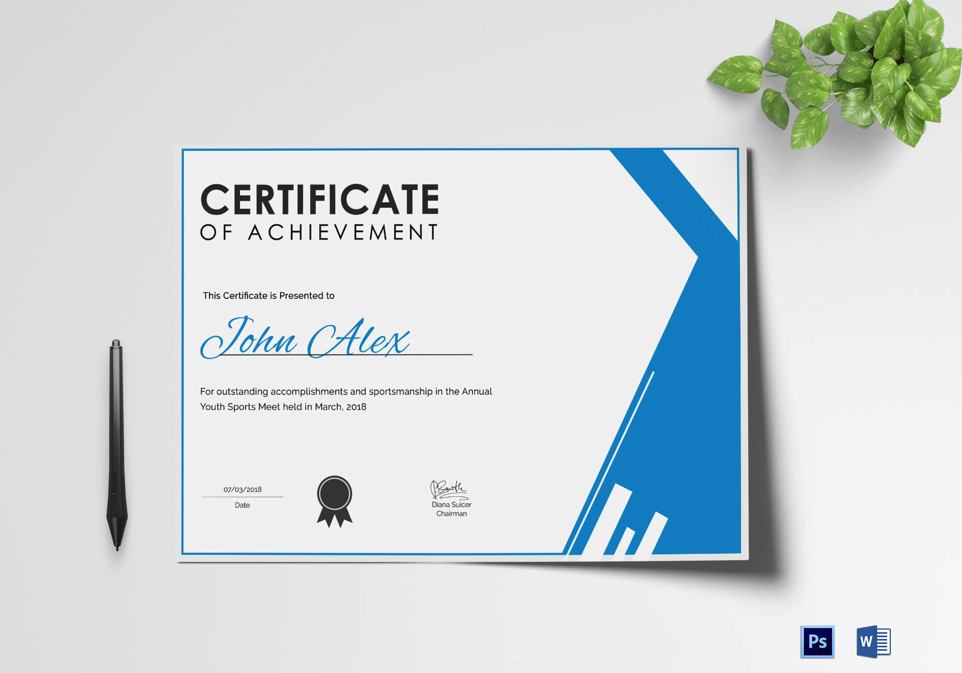 Athletic Achievement Certificate Template For Athletic Certificate Template