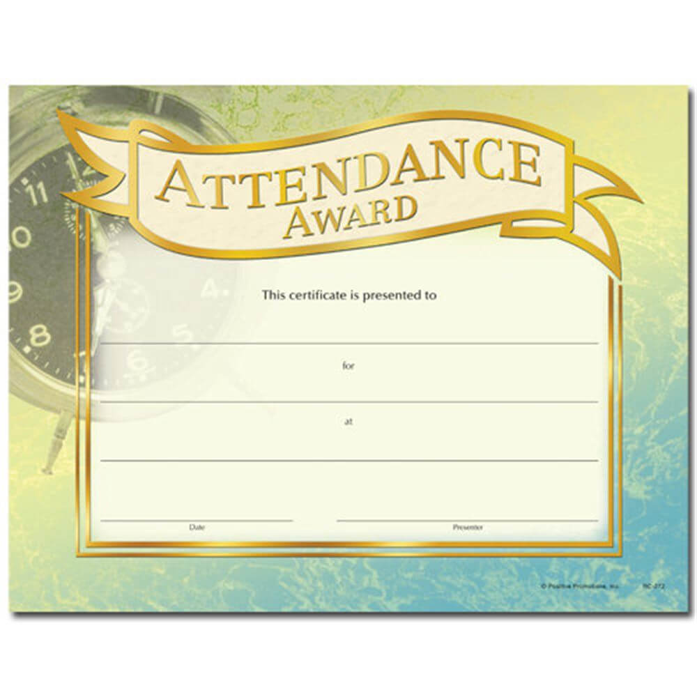 Attendance Award Gold Foil Stamped Certificates – Pack Of 25 Pertaining To Officer Promotion Certificate Template