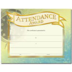 Attendance Award Gold Foil Stamped Certificates – Pack Of 25 Throughout Perfect Attendance Certificate Template