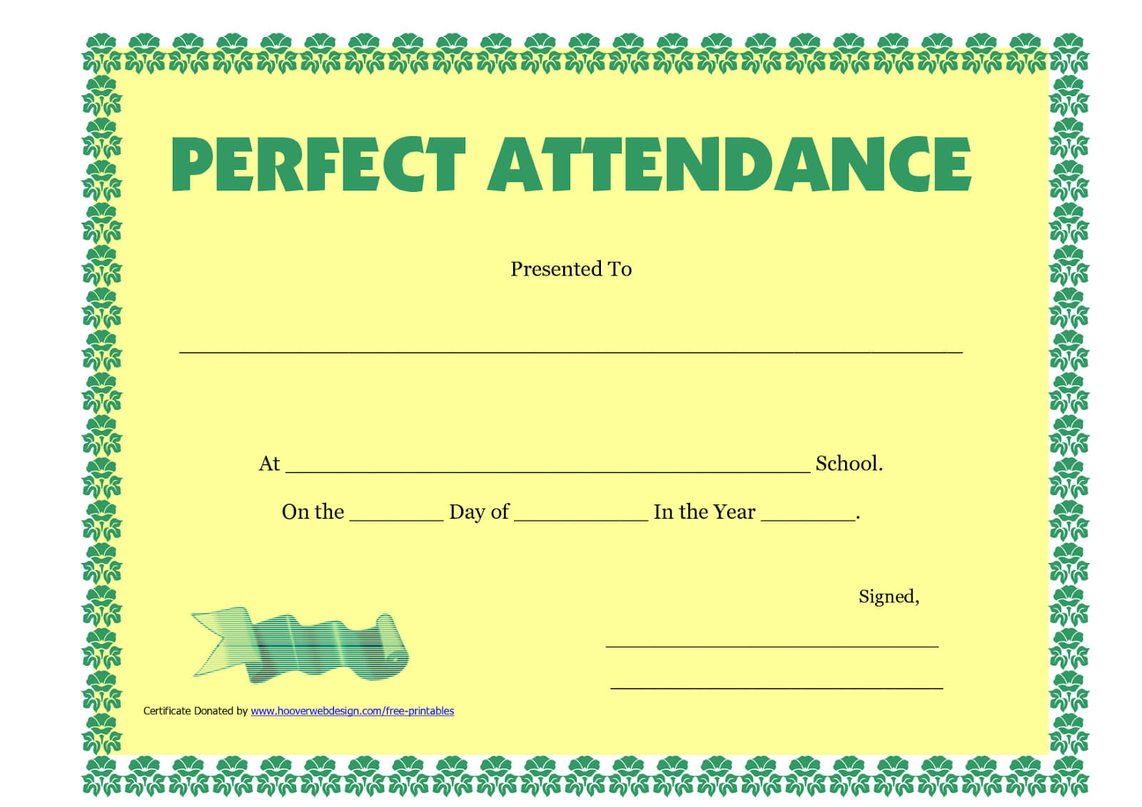 Attendance Certificate – Morningperson.co With Regard To Perfect Attendance Certificate Template