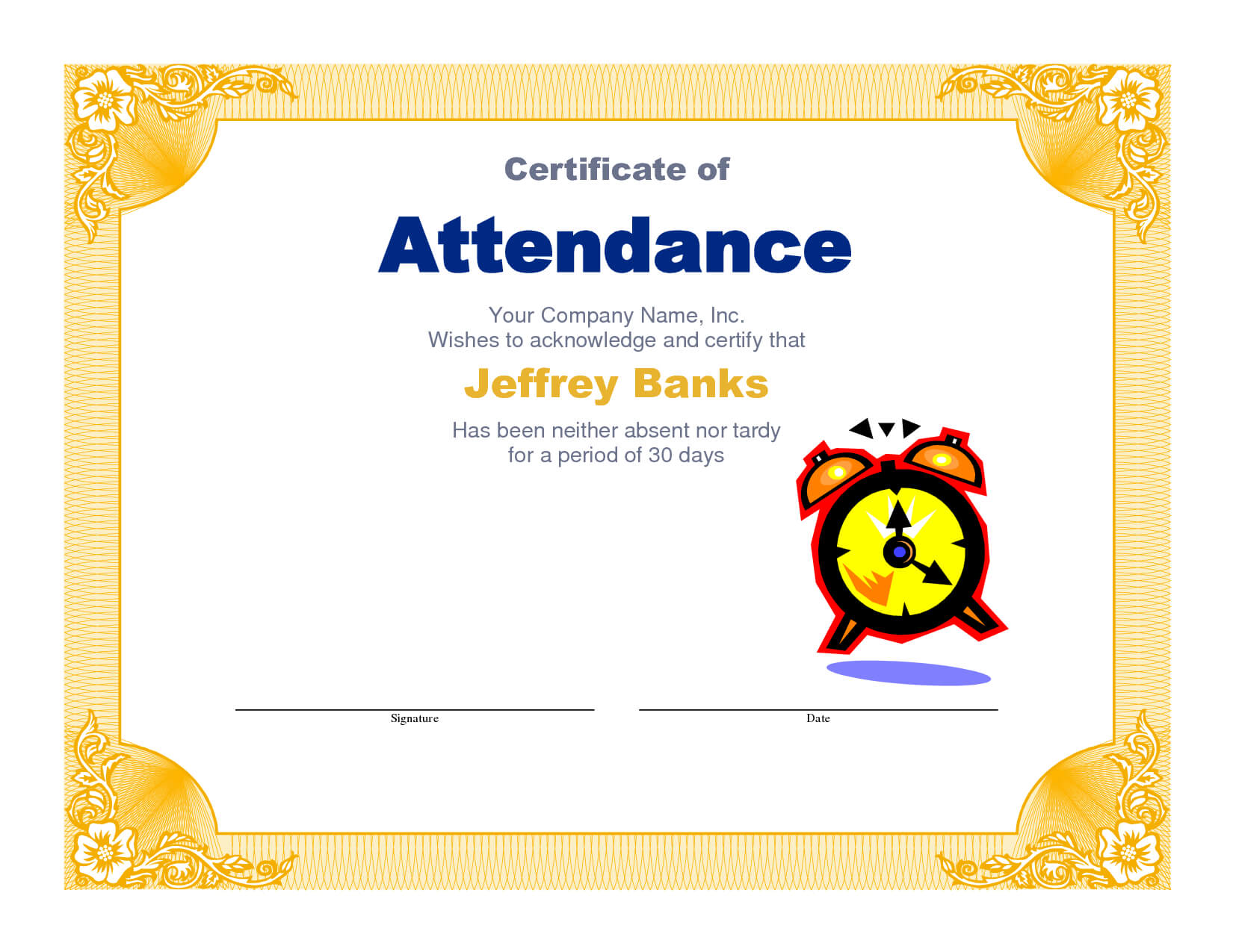 Attendance Clipart Participation Student, Attendance Within Perfect Attendance Certificate Free Template