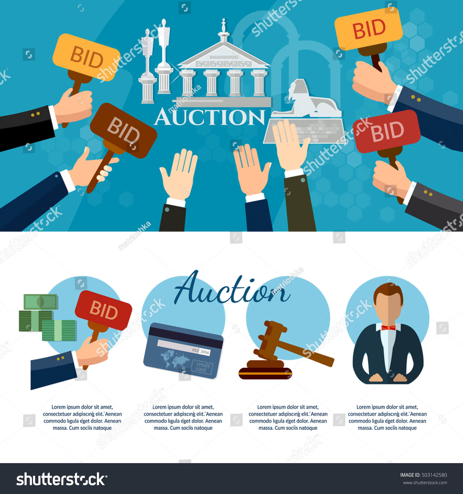 Auction Bidding Banners Auction Selling Antiques Stock Throughout Auction Bid Cards Template