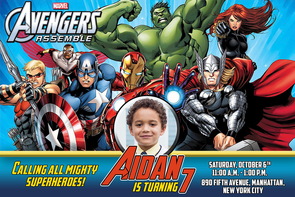 Avengers Birthday Invitation In Avengers Birthday Card Template