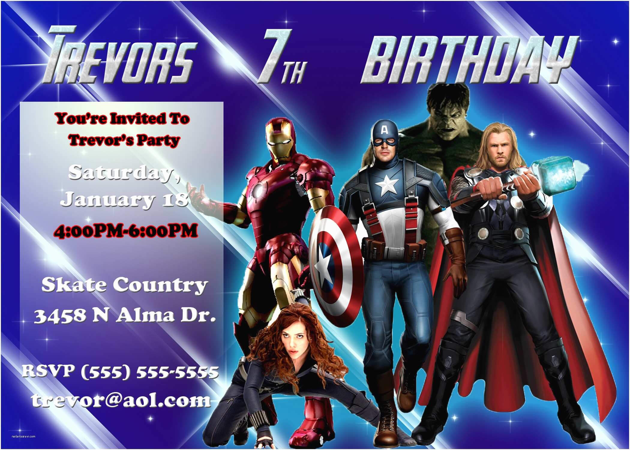 Avengers Birthday Invitations Avengers Birthday Invitation For Avengers Birthday Card Template