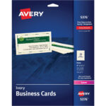 Avery® Business Cards, Ivory, Two Sided Printing, 2" X 3 1/2", 250 Cards  (5376) – A8 – 2" X 3 1/2" – 250 / Pack – Ivory Inside Office Depot Business Card Template