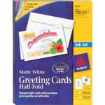 Avery® Half Fold Greeting Cards, Matte, 5 1/2" X 8 1/2", 30 Cards/envelopes  (8316) – 8 1/2" X 5 1/2" – Matte – 30 / Box – White With Half Fold Card Template