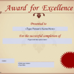 Award For Excellence Certificate | Templates At pertaining to Award Of Excellence Certificate Template