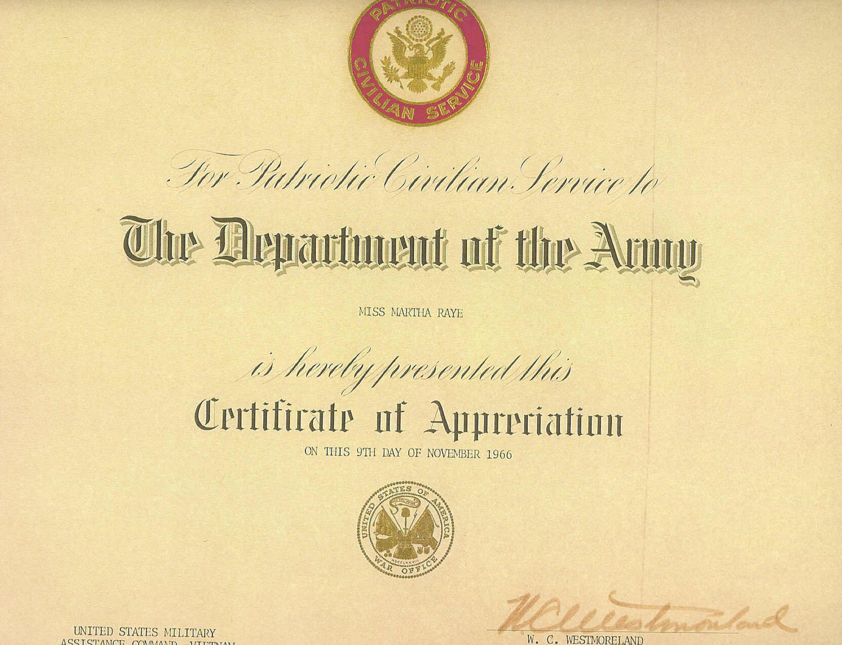 Awards With Army Certificate Of Achievement Template