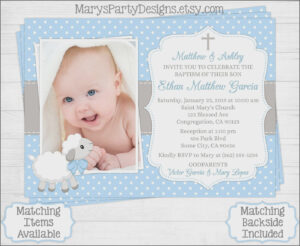 Baby Boy 1St Birthday Invitation Card Wordings Invitations intended for Baptism Invitation Card Template