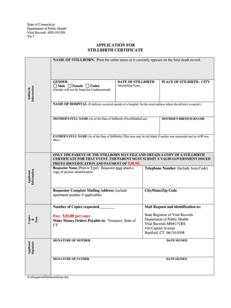 Baby Death Certificate Template – Fill Online, Printable Within Baby Death Certificate Template