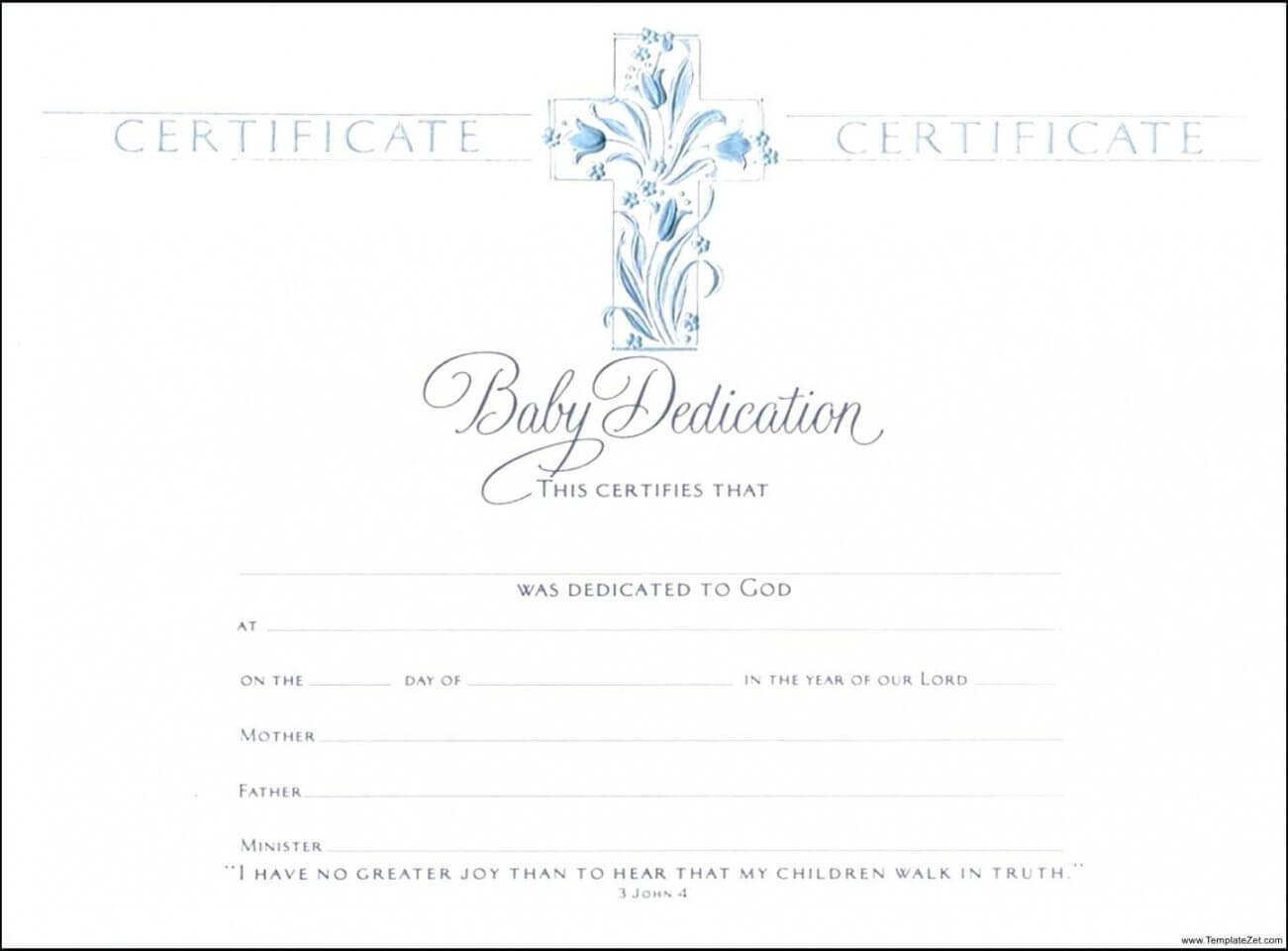 Baby Dedication Certificate Printable – Barati.ald2014 With Regard To Baby Christening Certificate Template