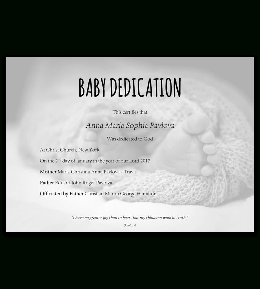 Baby Dedication Certificate Template For Word [Free Printable] Inside Baby Christening Certificate Template