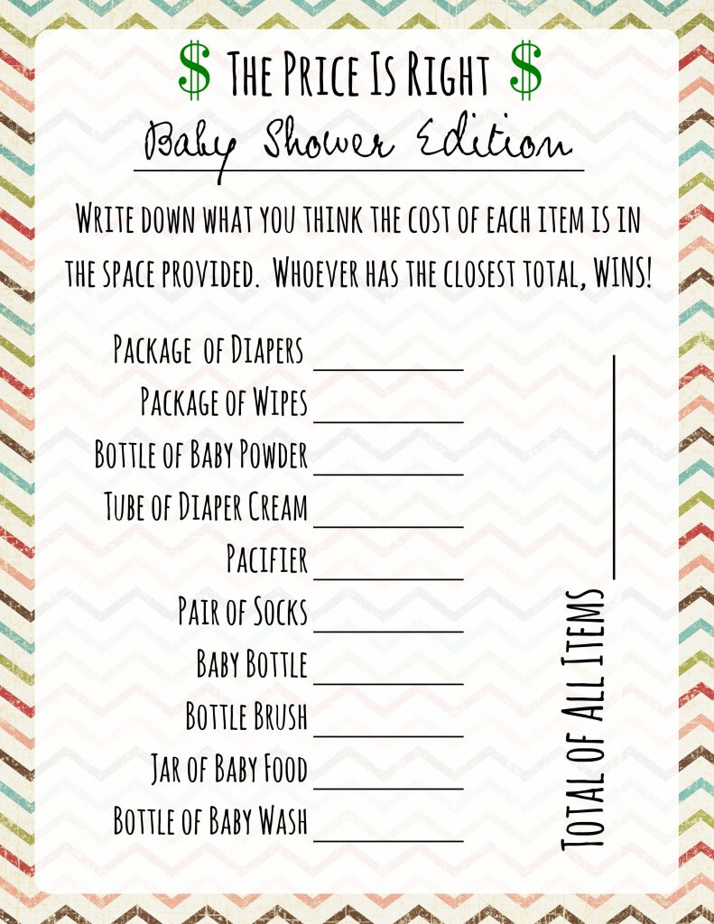 Baby Shower Games: Price Is Right — Frugal Fanatic Pertaining To Price Is Right Powerpoint Template