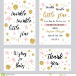 Baby Shower Girl Templates Twinkle Twinkle Little Star Text With Regard To Template For Baby Shower Thank You Cards