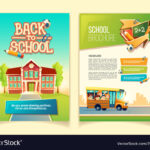 Back To School Brochure Cartoon Template Throughout School Brochure Design Templates