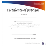 Baptism Certificate – 4 Free Templates In Pdf, Word, Excel Intended For Baptism Certificate Template Word