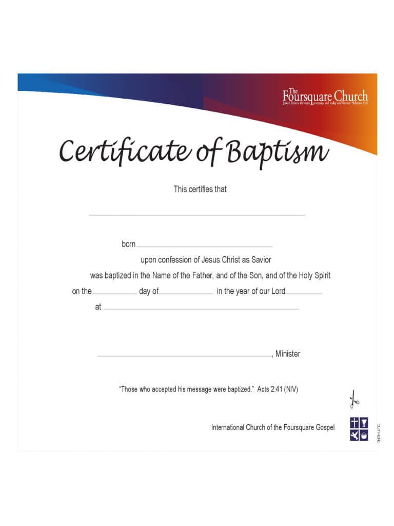 Baptism Certificate – 4 Free Templates In Pdf, Word, Excel Intended For Baptism Certificate Template Word
