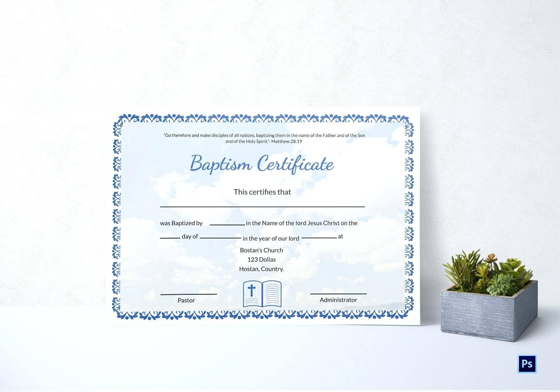 Baptism Certificate Template Word – Heartwork Pertaining To Baptism Certificate Template Download