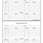 Baseball Lineup Card Free Download With Baseball Lineup Card Template