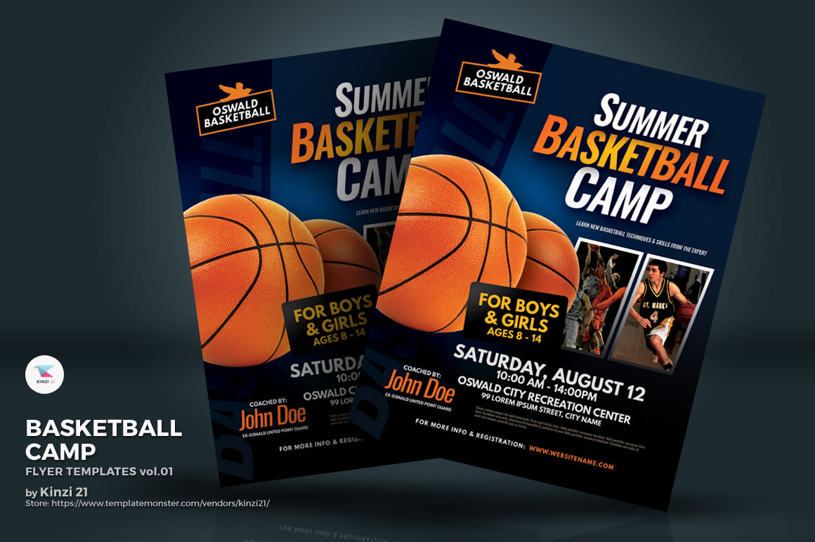 Basketball Camp Flyer Corporate Identity Template Inside Basketball Camp Brochure Template