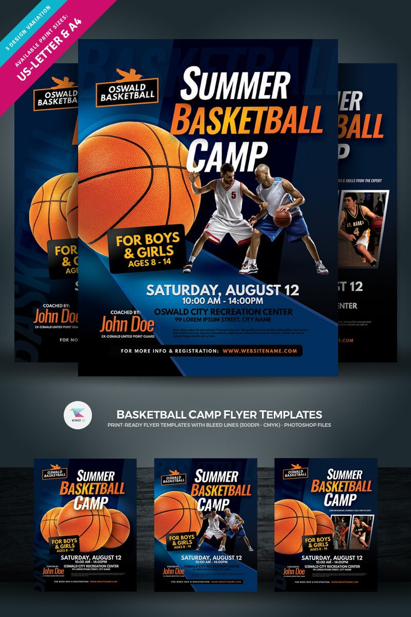 Basketball Camp Flyer Corporate Identity Template Intended For Basketball Camp Certificate Template