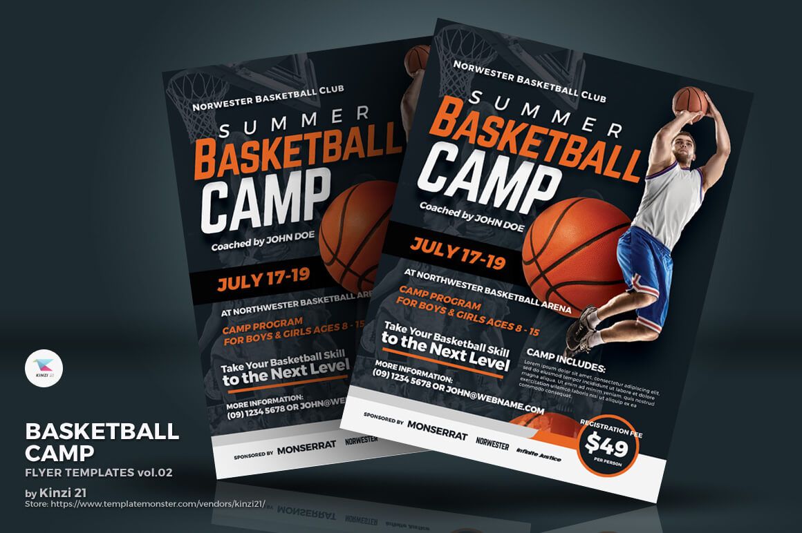 Basketball Camp Flyer Corporate Identity Template Pertaining To Basketball Camp Brochure Template