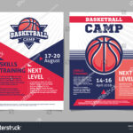 Basketball Camp Posters Flyer Basketball Ball Stock Vector inside Basketball Camp Brochure Template