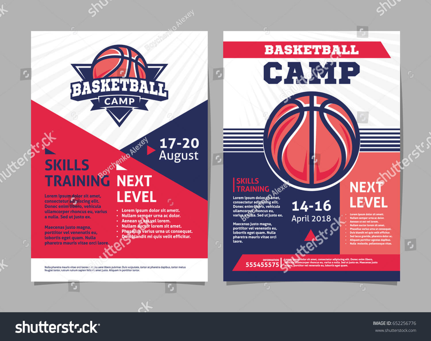Basketball Camp Posters Flyer Basketball Ball Stock Vector Inside Basketball Camp Brochure Template
