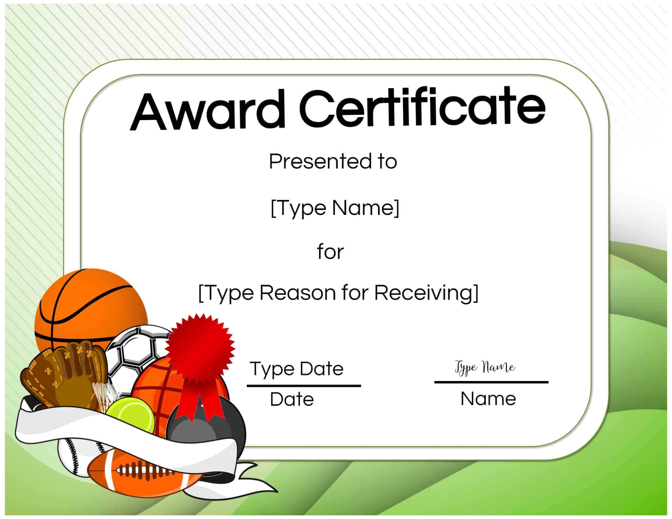 Basketball Certificates Throughout Sports Award Certificate Template Word