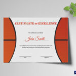 Basketball Excellence Award Certificate Template For Sports Award Certificate Template Word