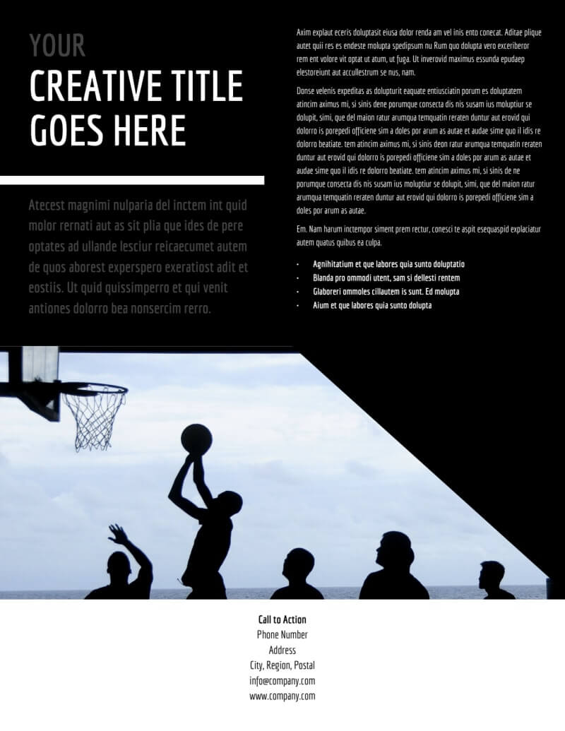Basketball Sports Camp Flyer Template Intended For Basketball Camp Brochure Template
