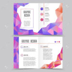 Beautiful Half-Fold Brochure Template Design With Crystal Elements with Half Page Brochure Template