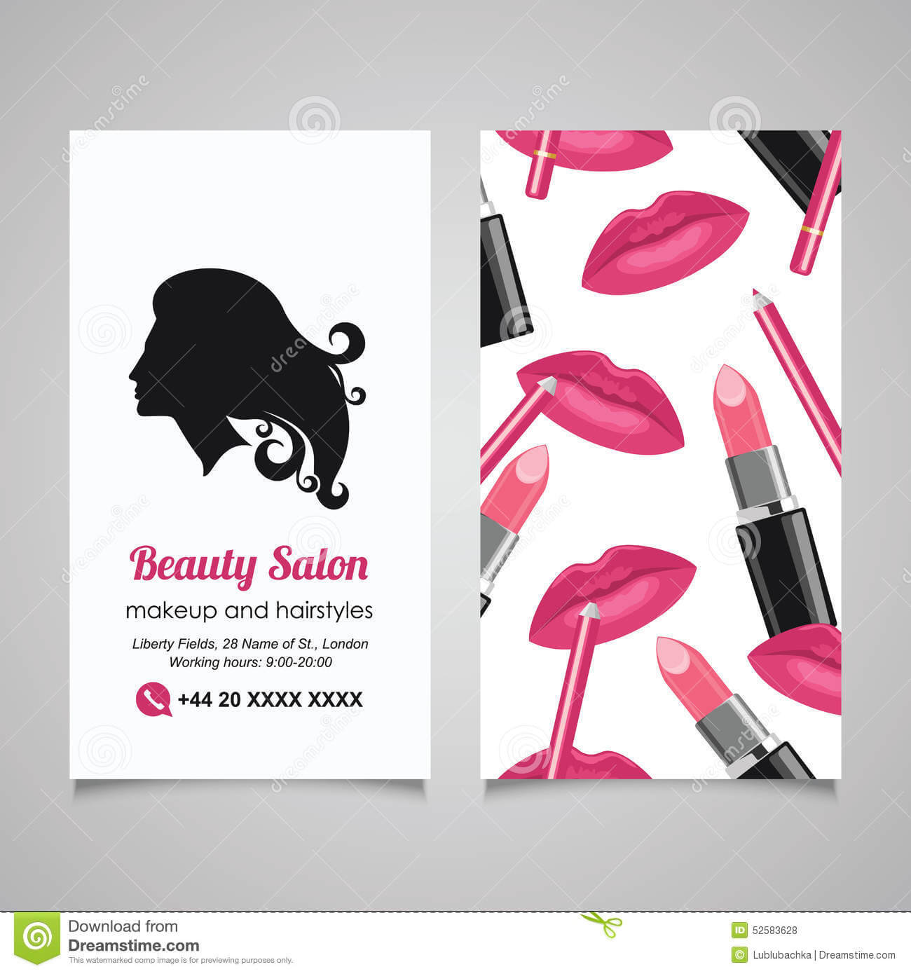 Beauty Salon Business Card Design Template With Beautiful With Regard To Hair Salon Business Card Template