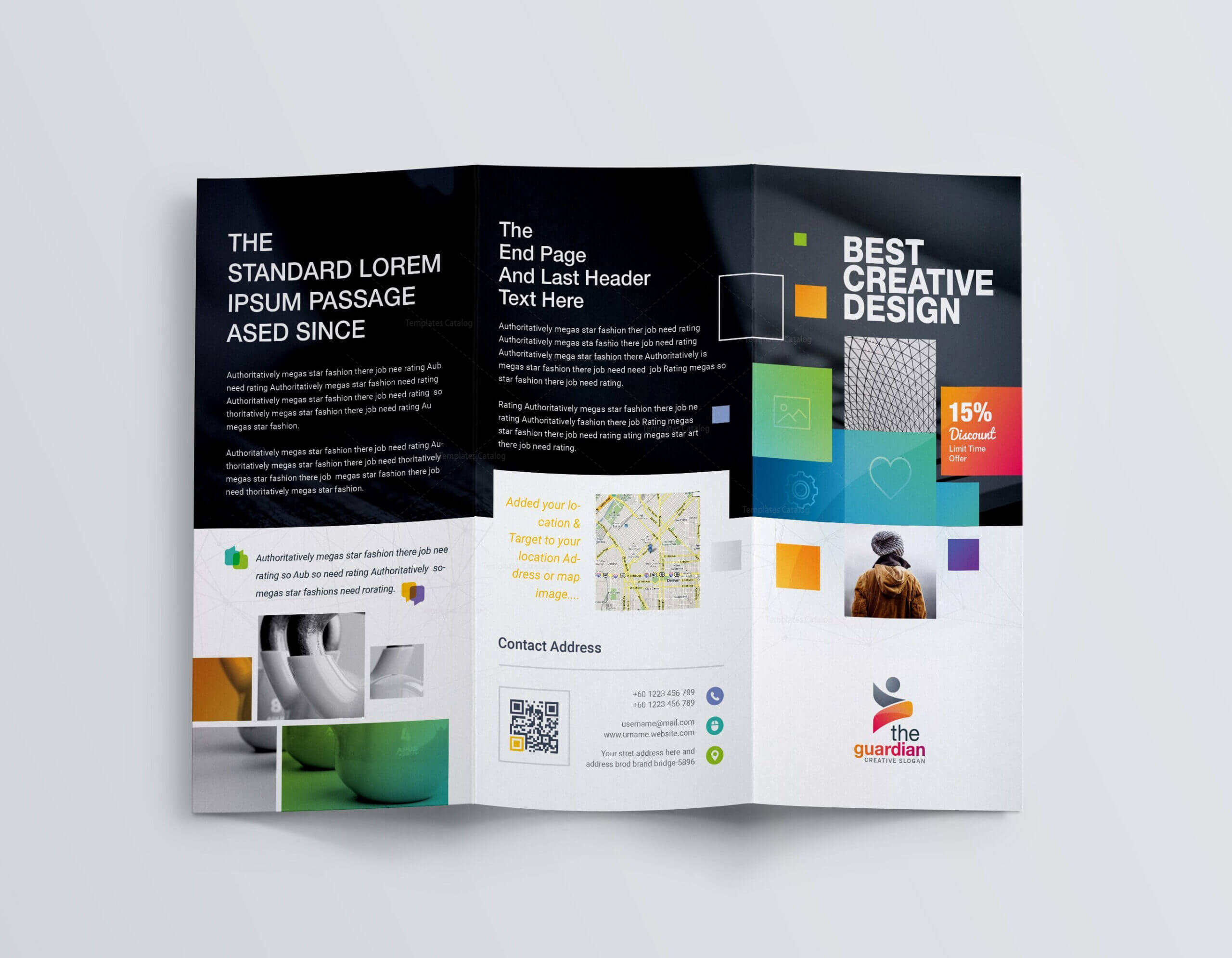 Best Creative Corporate Tri Fold Brochure Template 001211 For 3 Fold Brochure Template Psd
