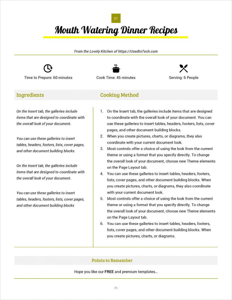Best Looking Full Page Recipe Card In Microsoft Word – Used Regarding Microsoft Word Recipe Card Template