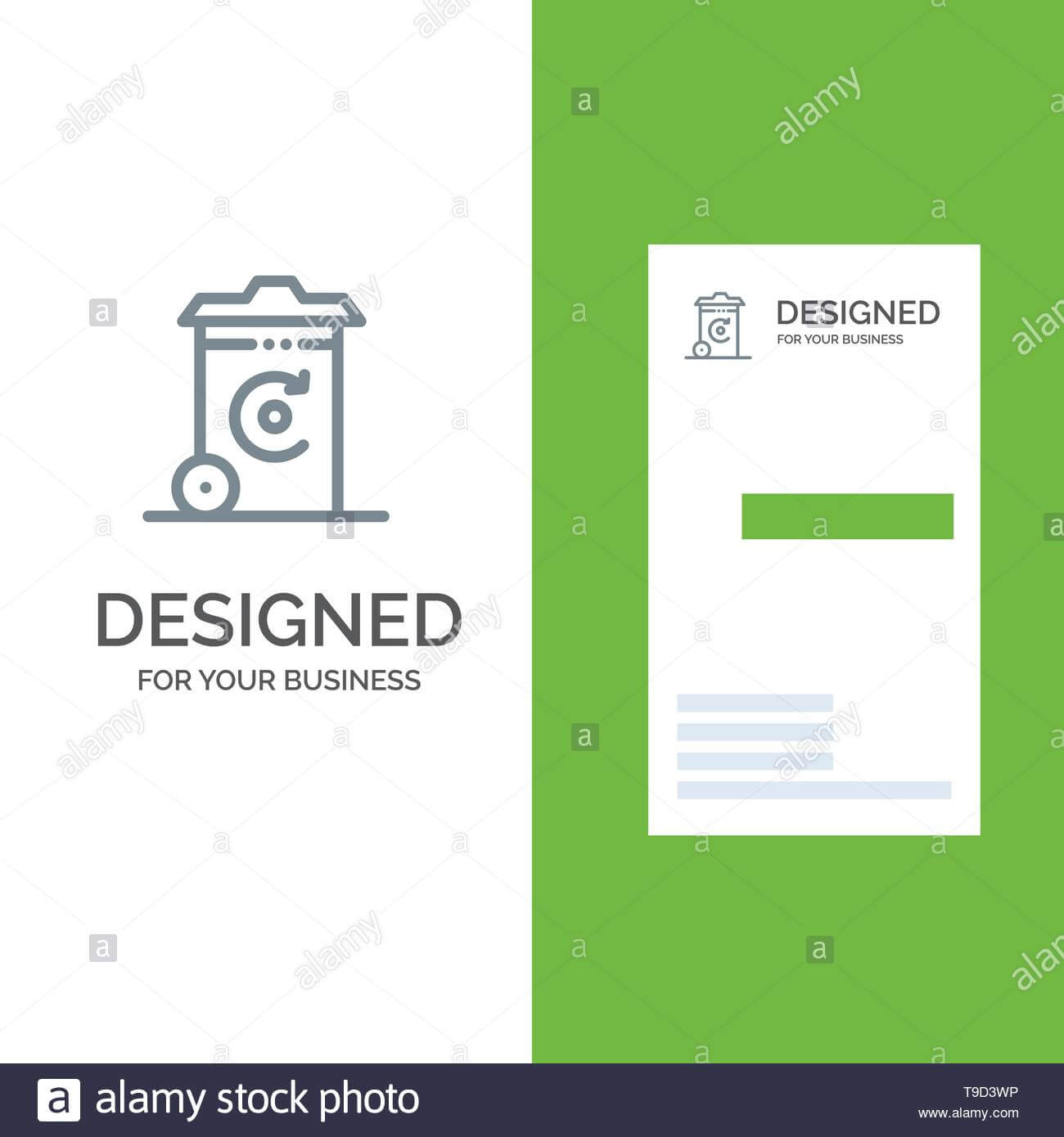 Bin, Recycling, Energy, Recycil Bin Grey Logo Design And Within Bin Card Template