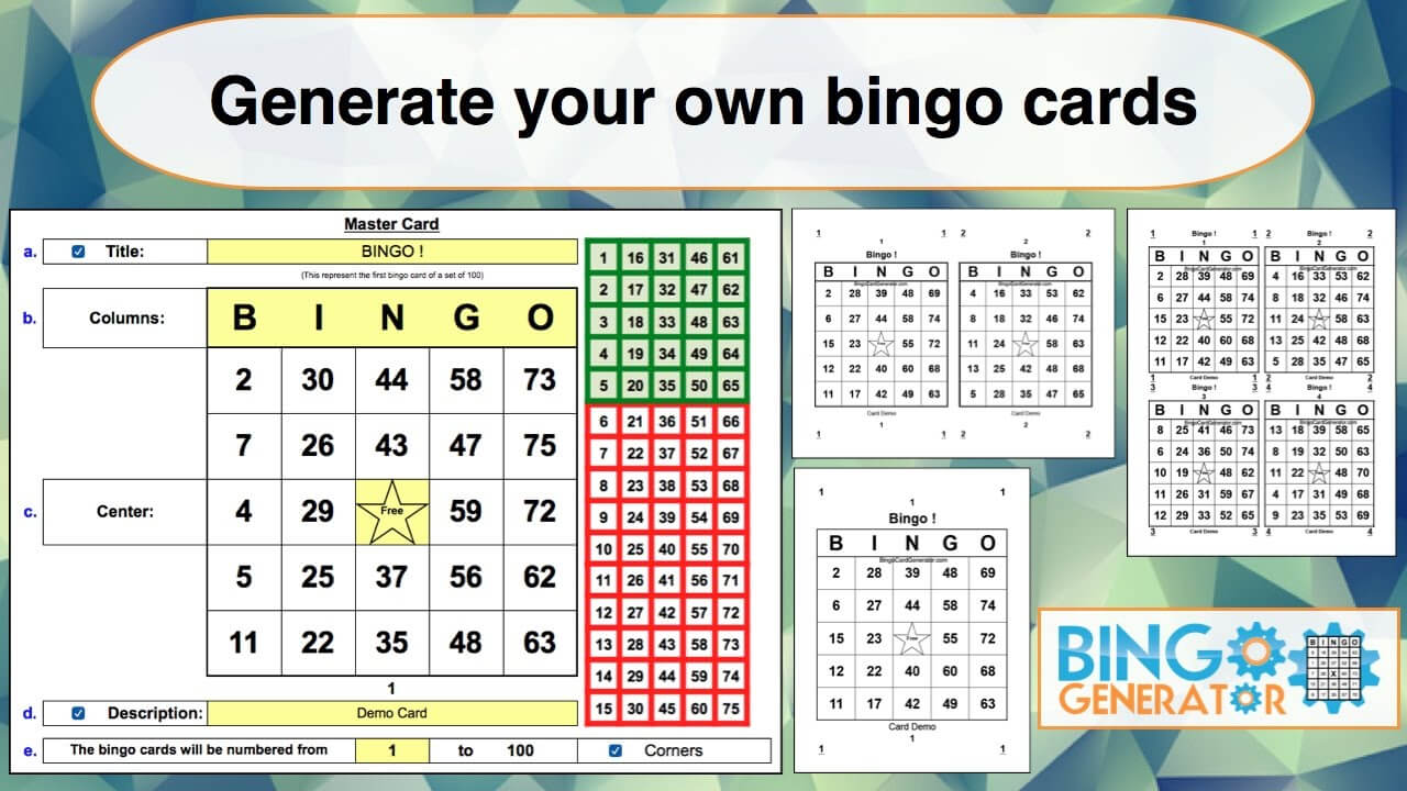 Bingo Card Generator Excel Tutorial With Bingo Card Template Word