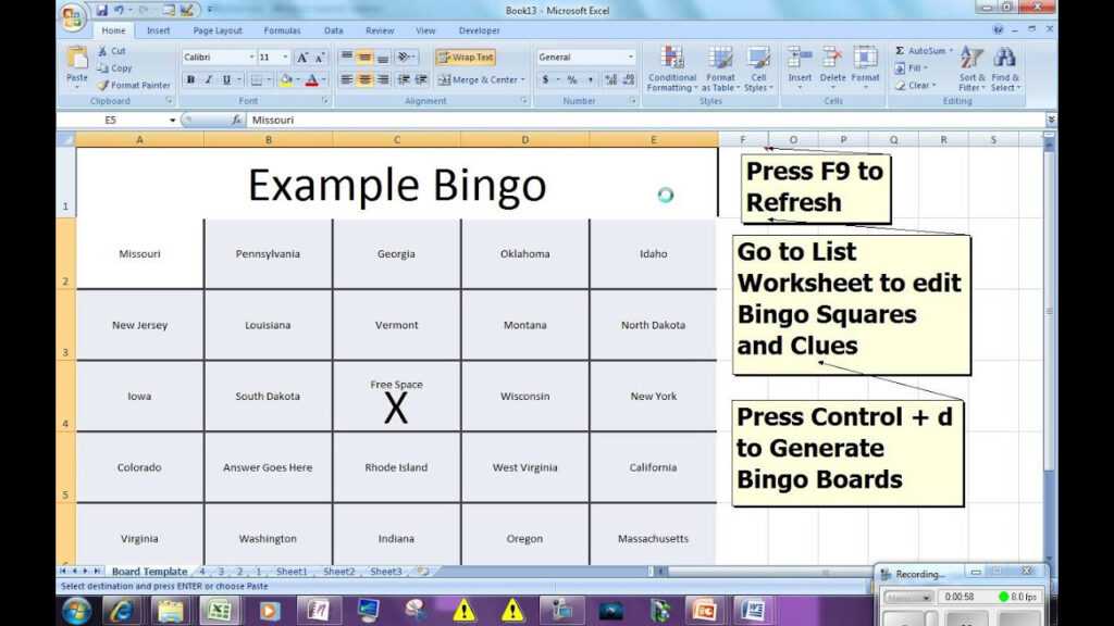 Bingo Card Generator – Microsoft Excel Free Download Intended For Bingo ...