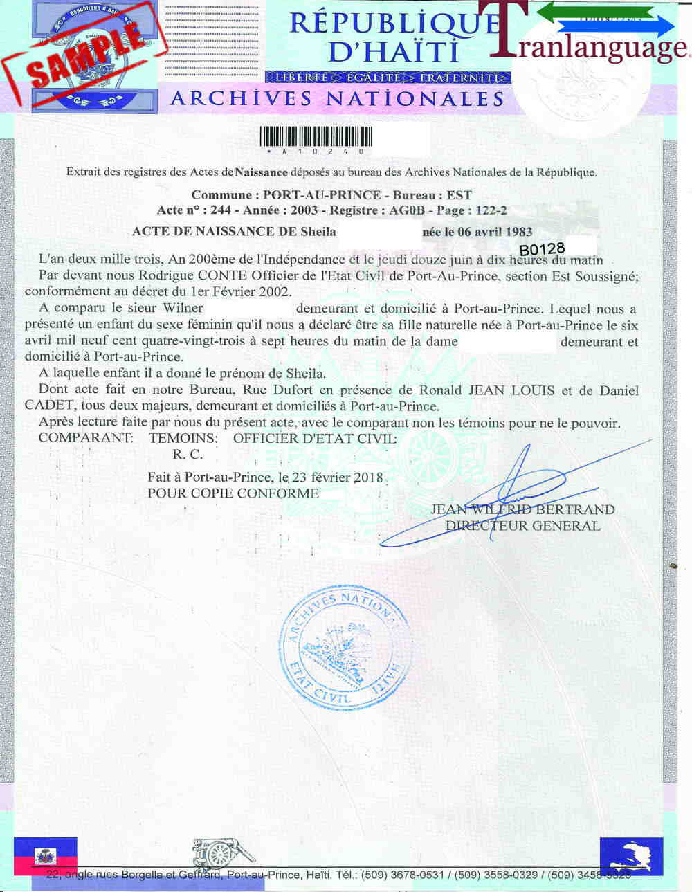 Birth Certificate Haiti I Inside Birth Certificate Translation Template English To Spanish