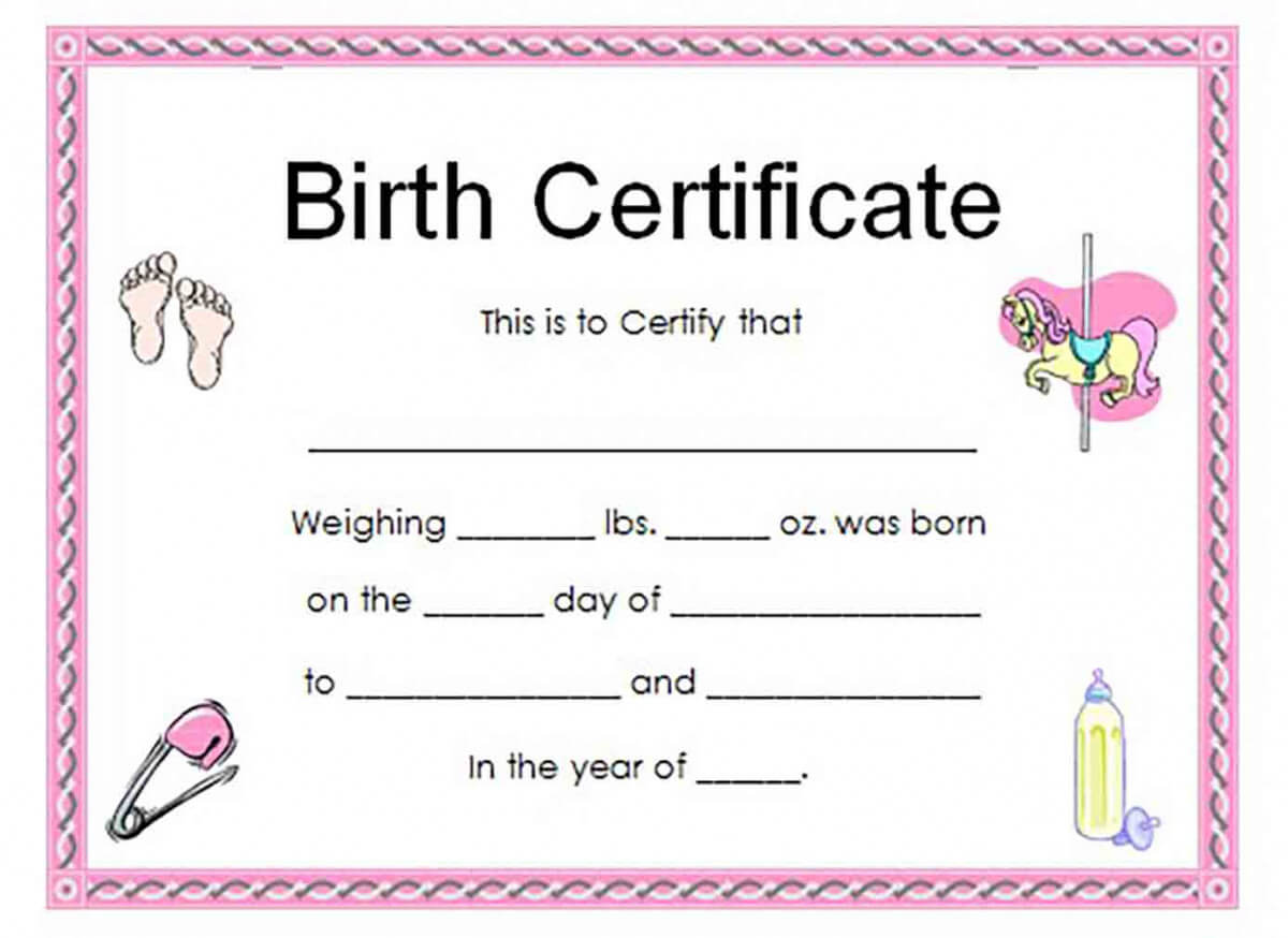 Birth Certificate Template And To Make It Awesome To Read Intended For Girl Birth Certificate Template