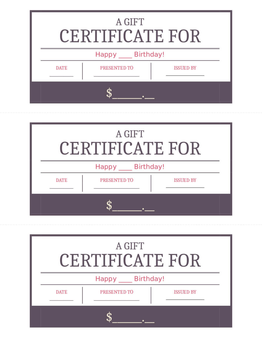 Birthday Gift Certificates Online – Edit, Fill, Sign Online With Fillable Gift Certificate Template Free