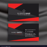 Black And Red Business Card Template With Intended For Visiting Card Templates Download
