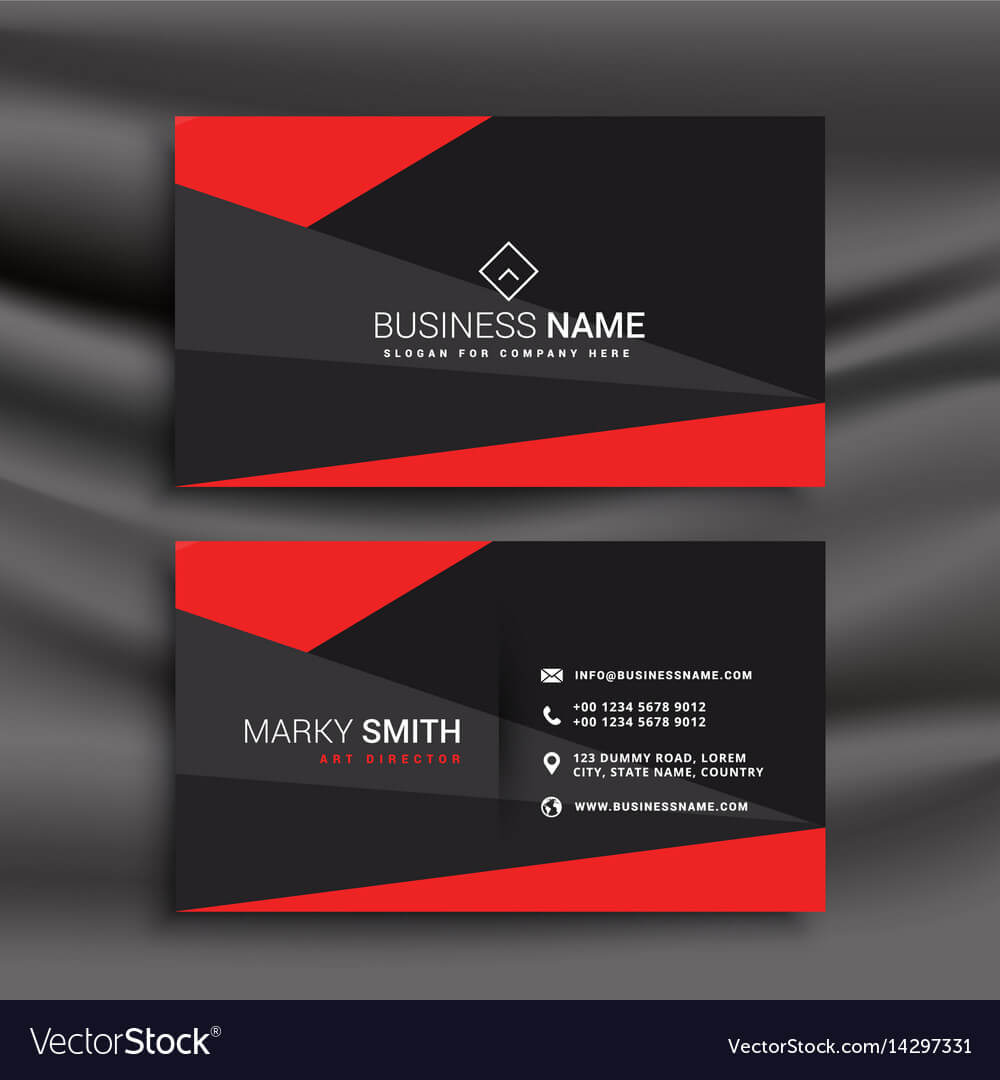 Black And Red Business Card Template With Intended For Visiting Card Templates Download
