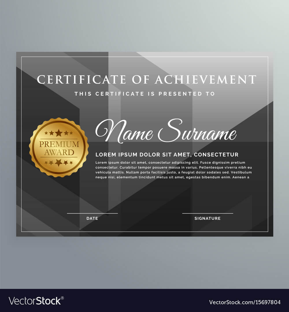 Black Award Certificate Design Template Pertaining To Award Certificate Design Template