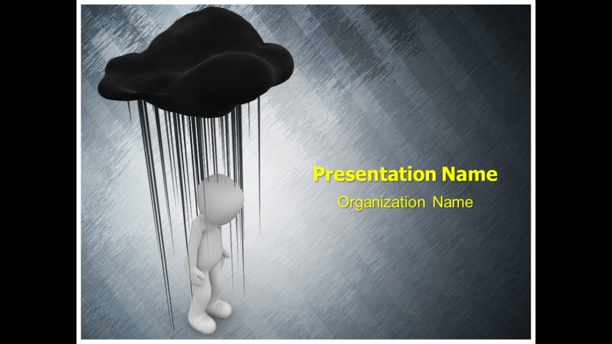 Black Cloud Depression Powerpoint Template Ppt Design With Depression